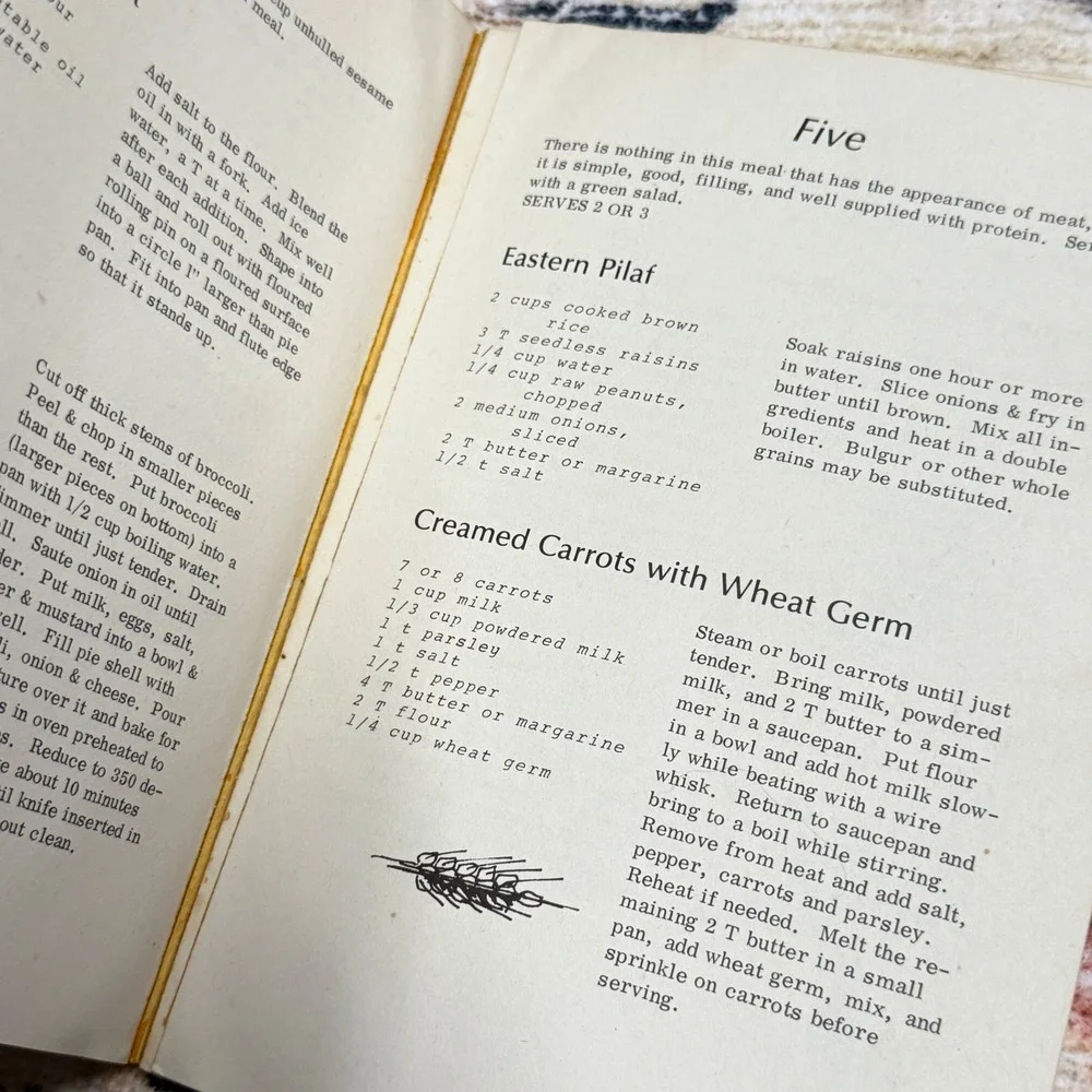 Cooking with‎ Conscience Cookbook Vegetarian Recipes World Hunger 1975
